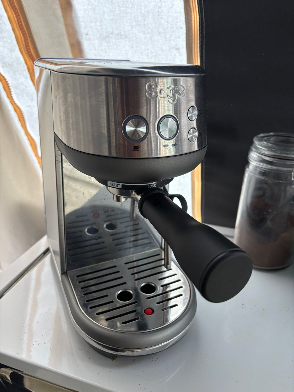 Sage bambino, Witgoed en Apparatuur, Koffiezetapparaten, Gebruikt, Espresso apparaat, Gemalen koffie, 2 tot 4 kopjes
