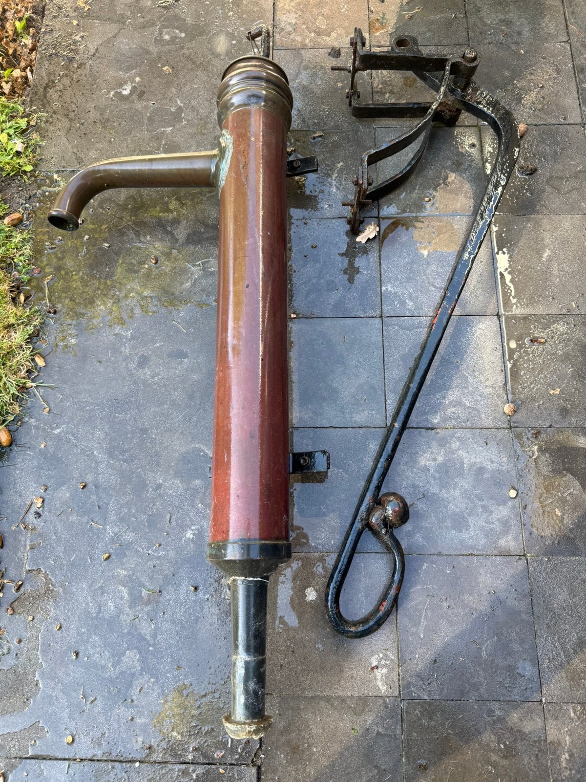 Antieke koperen waterpomp, Ophalen, Gebruikt, Handmatig, Overige typen