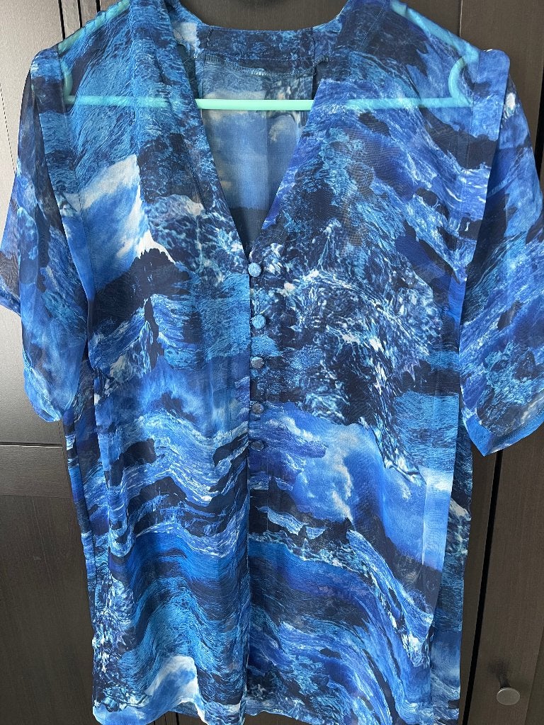 Leuk dun bloesje 40-42, Maat 42/44 (L), Verzenden, Blauw, Onbekend