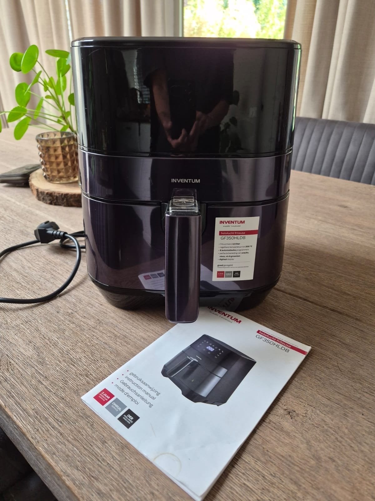 Inventum GF350HLDB Heteluchtfriteuse Airfryer, Ophalen of Verzenden, Zo goed als nieuw, Airfryer, Minder dan 750 gram