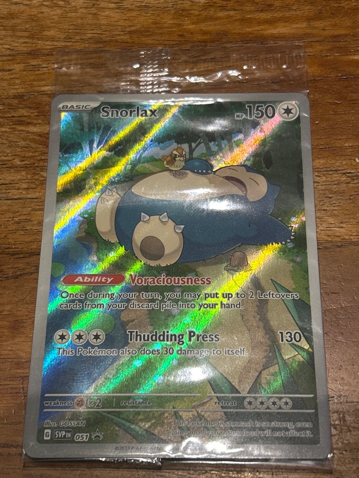 Pokémon Kaart Snorlax SVP EN 051 Foil, Ophalen of Verzenden, Zo goed als nieuw, Losse kaart, Foil