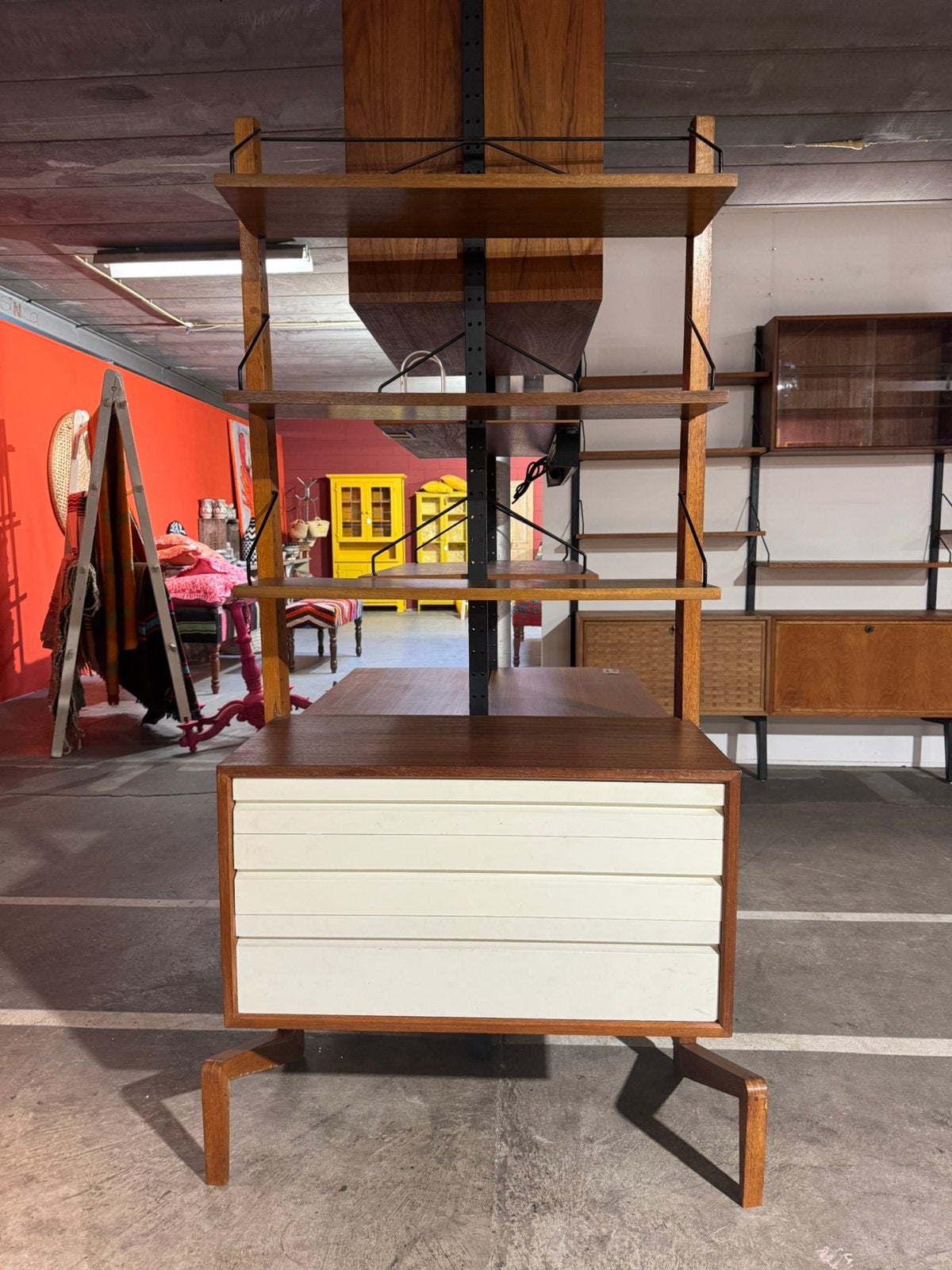 Poul Cadovius by Royal System vintage modulair wandsysteem, Gebruikt, Teakhout, Ophalen of Verzenden, Minder dan 150 cm