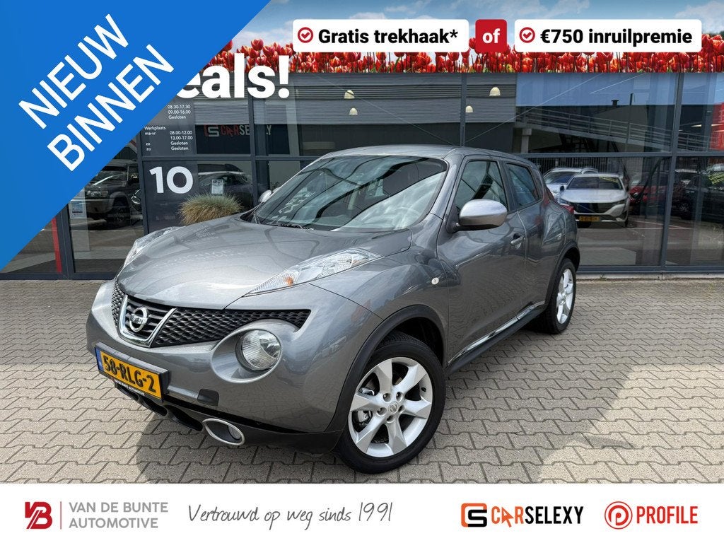 Nissan Juke 1.6 Acenta *Trekhaak & Cruise Control*, Auto's, Nissan, Euro 5, Stof, 4 cilinders, 49 €/maand