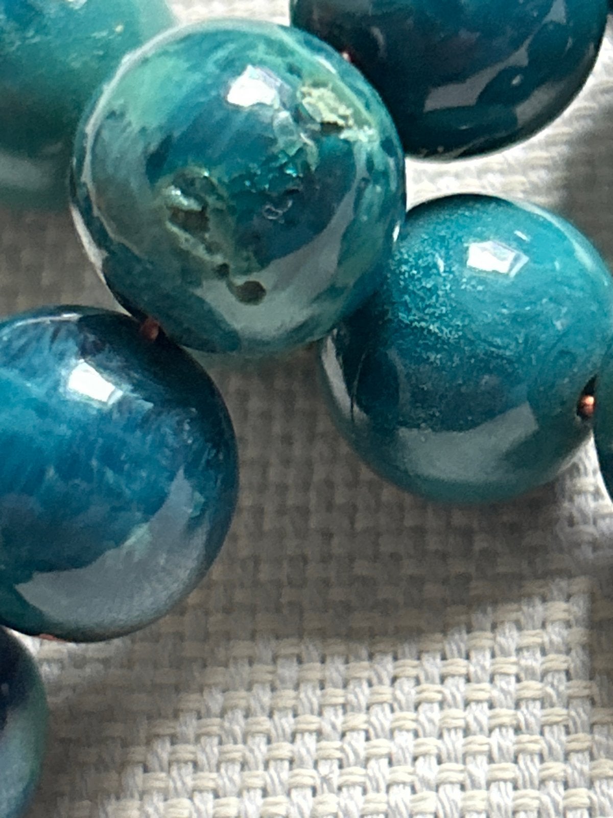 Bakelieten rozenkrans - Vintage blauwgroen, Verzenden