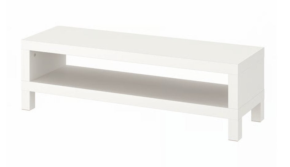 White TV Stand (wheels), Ophalen, Gebruikt, 100 tot 150 cm, IKEA Lack