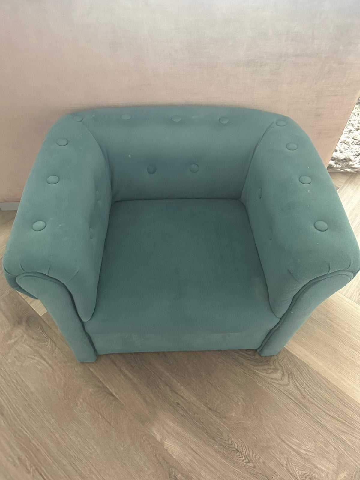 Groene kids velvet stoeltje kids, Ophalen, Gebruikt, Overige kleuren, Eén