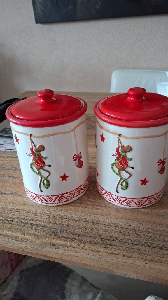 Kerst voorraadpotten, Ophalen of Verzenden, Zo goed als nieuw
