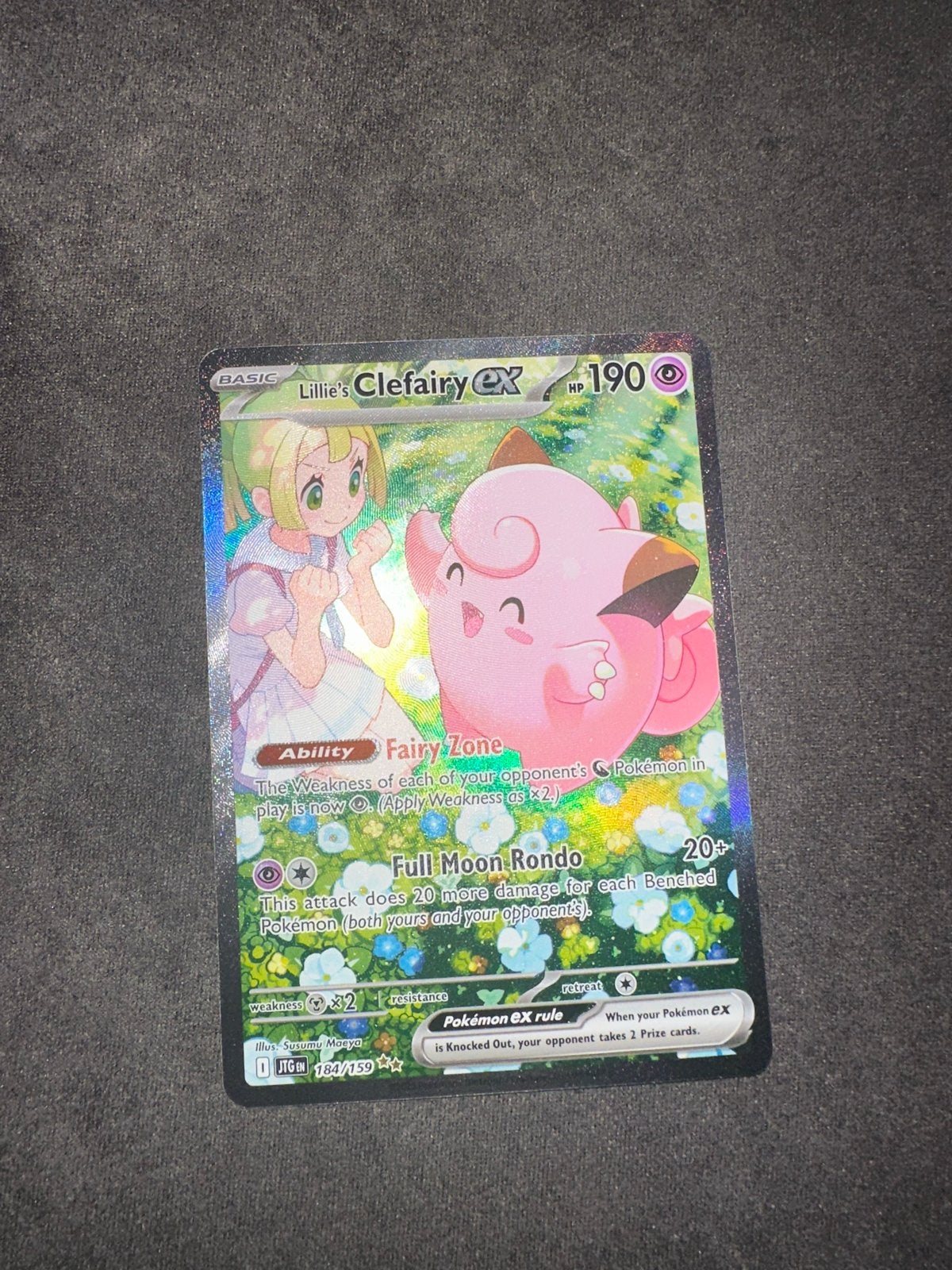 Lillie's Clefairy EX Pokémon Kaart -  graden mogelijk, Ophalen of Verzenden, Zo goed als nieuw, Losse kaart, Foil