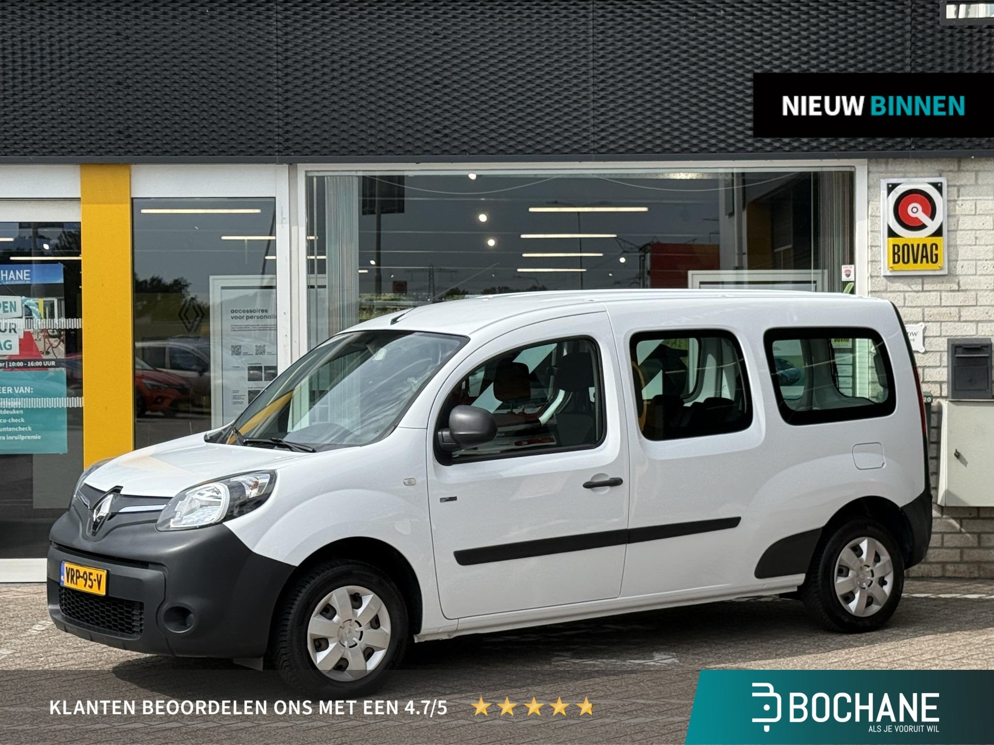 Renault Kangoo Z.E. Maxi (incl. accu) | 93% SoH | Cruise Con, Auto's, Stof, Gebruikt, Wit, Bluetooth