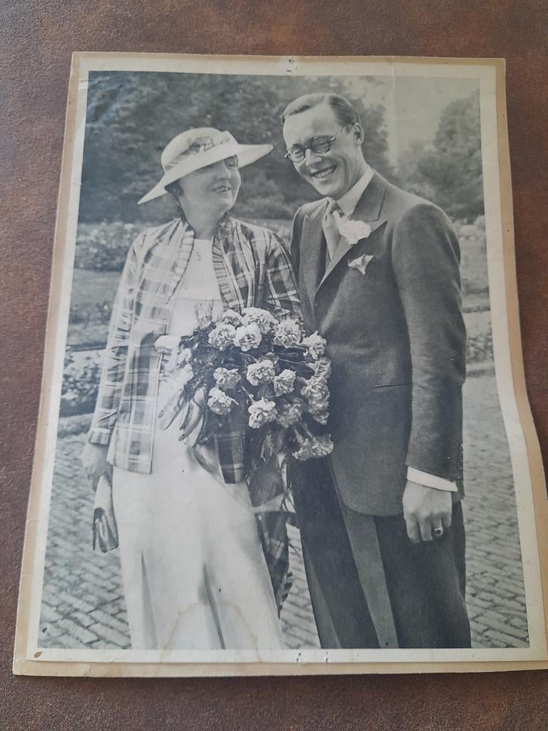 Vintage Foto: prins Bernhard en prinses Juliana in 1936, Ophalen of Verzenden