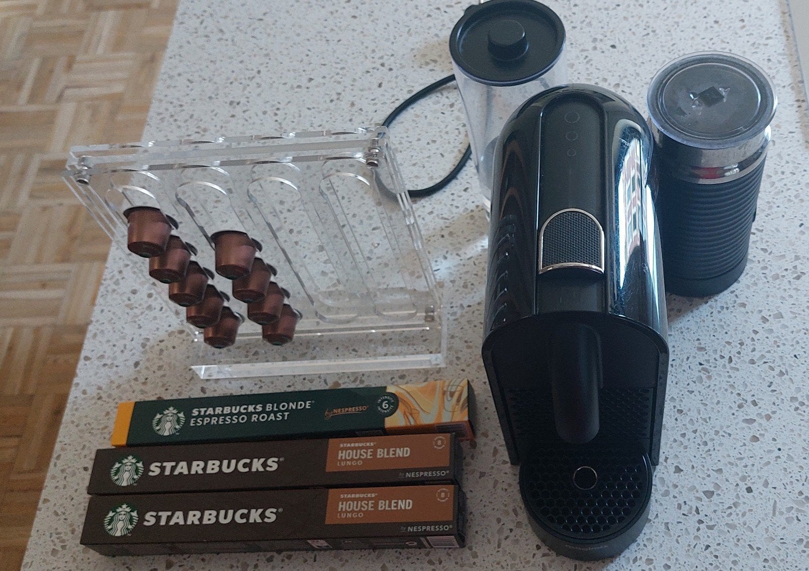 Nespresso Magimix met melkopschuimer en capsulehouder, Witgoed en Apparatuur, Koffiezetapparaten, Gebruikt, Espresso apparaat