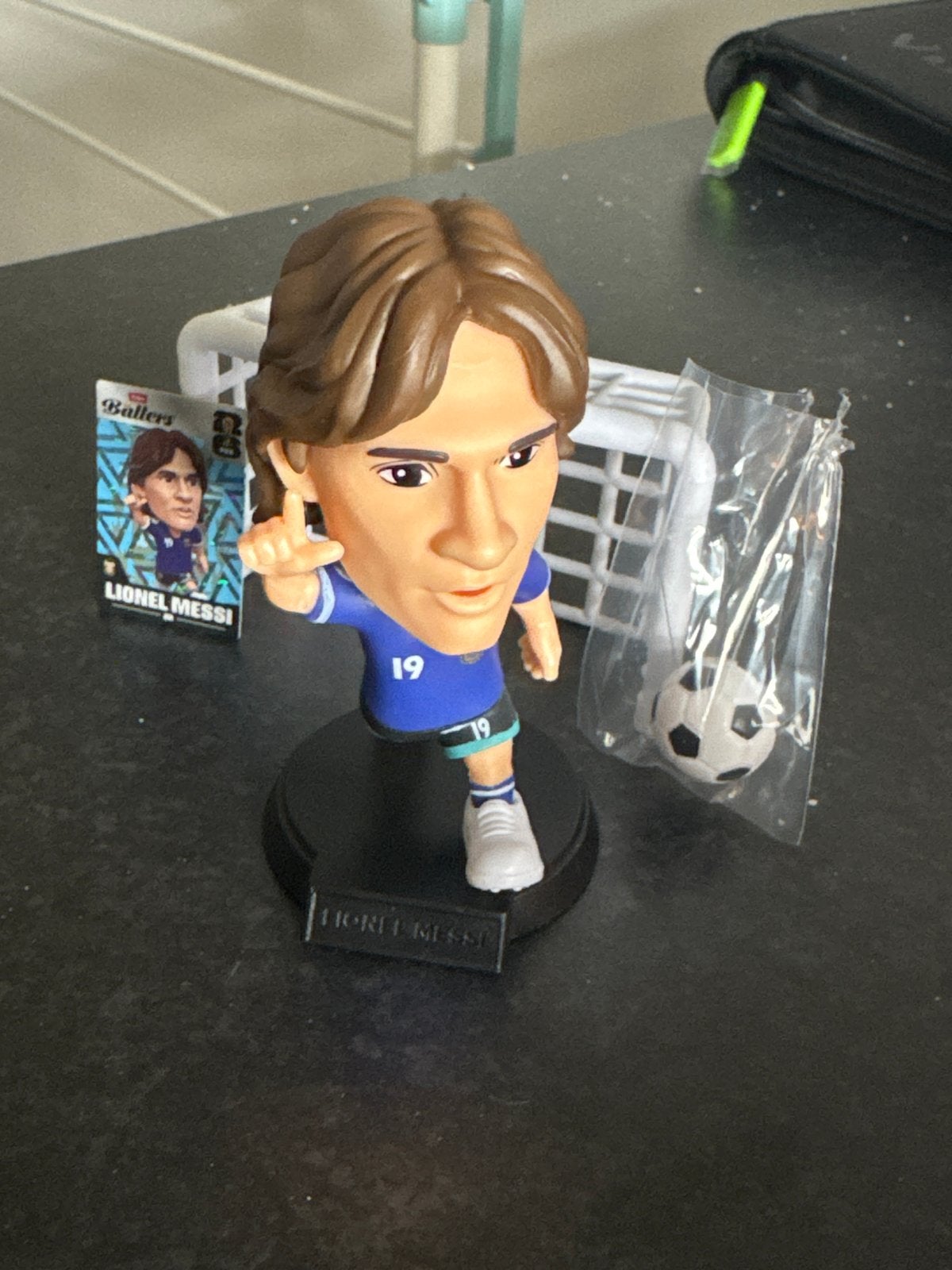 Lionel Messi Ballers Figuur met Voetbal en Kaart, Ophalen, Zo goed als nieuw, Jongen of Meisje