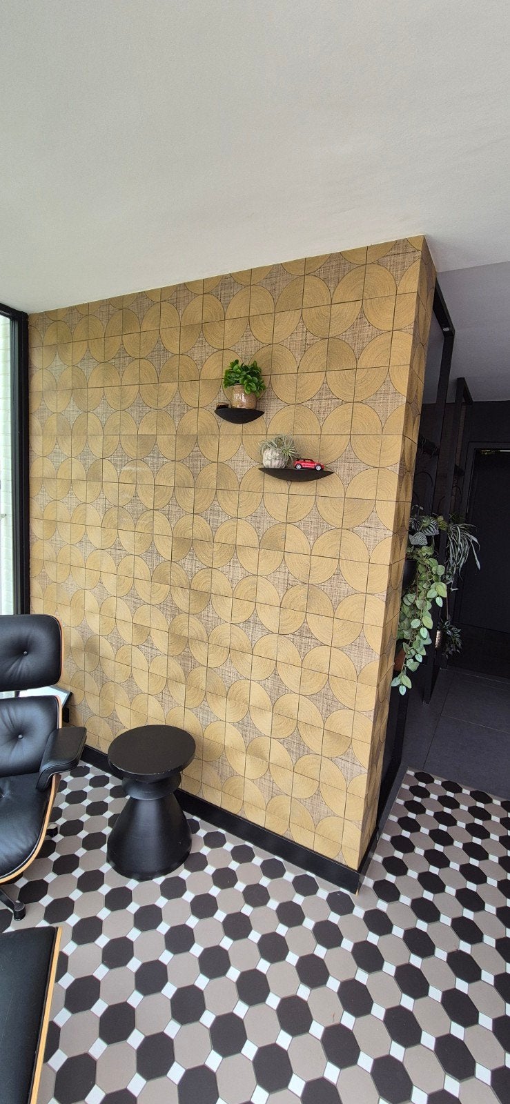 Elitis behang Courbes VP 995 70 - ruim halve rol over, Geometrisch, Ophalen of Verzenden, Bruin, Minder dan 5 m²