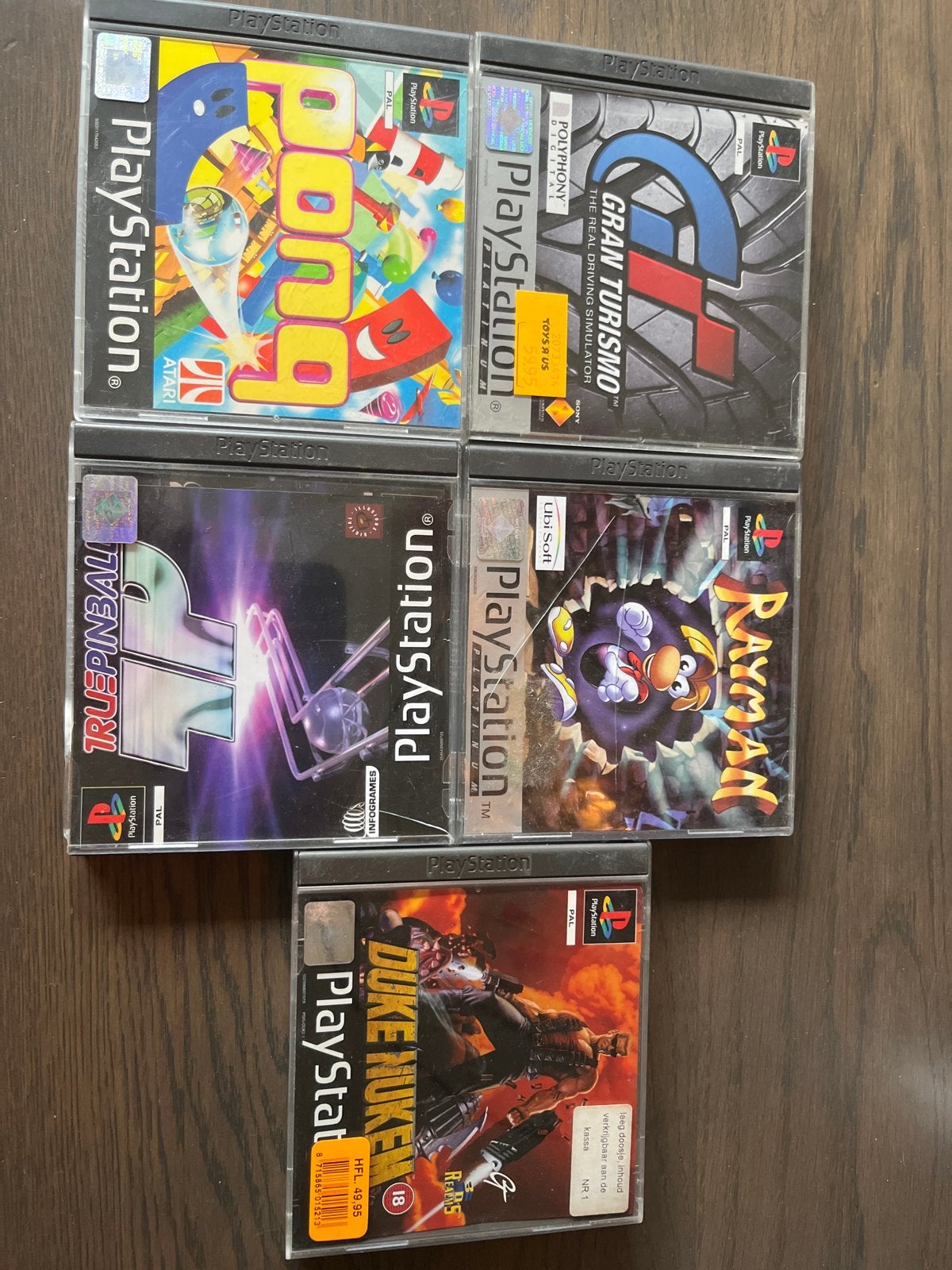 PlayStation 1 Games: Pong, Gran Turismo, Rayman, True Pinbal, Gebruikt, Overige genres, 1 speler, Ophalen of Verzenden