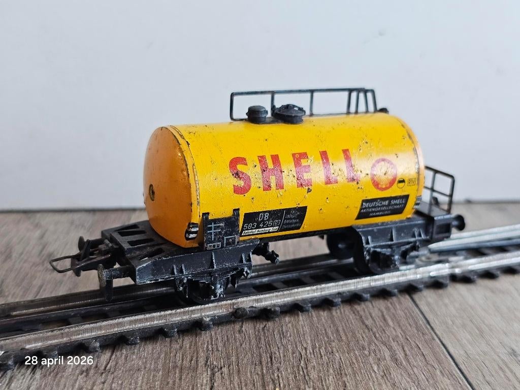 Modeltrein Ho TRIX-EXPRESS 3 rail .ketelwagen, wagon SHELL, Gebruikt, Gelijkstroom, Trix, Wagon