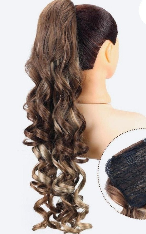 22 Inch Krullende Paardenstaart Verlenging met Trekkoord, Sieraden, Tassen en Uiterlijk, Ophalen of Verzenden, Nieuw, Pruik of Haarverlenging