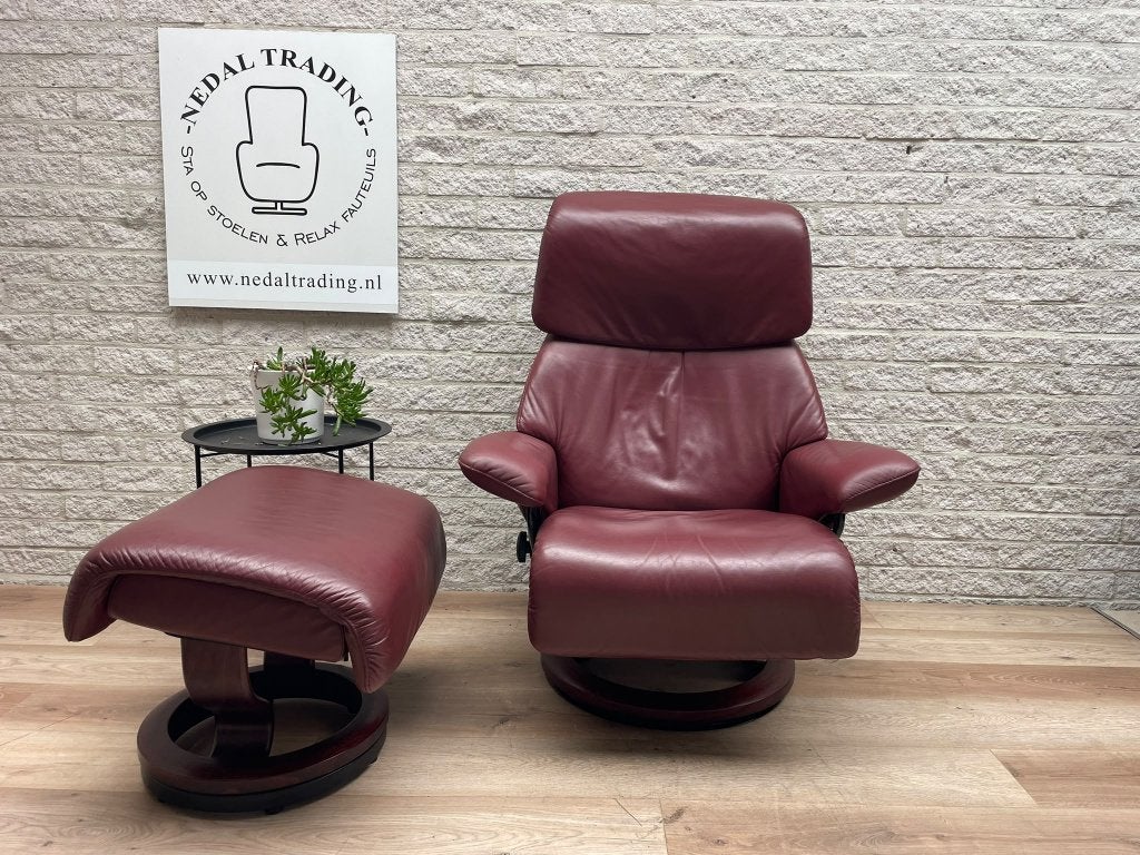 Luxe leren Stressless relax fauteuil, relax stoel draaibaar, N, Leer, Ophalen of Verzenden, N