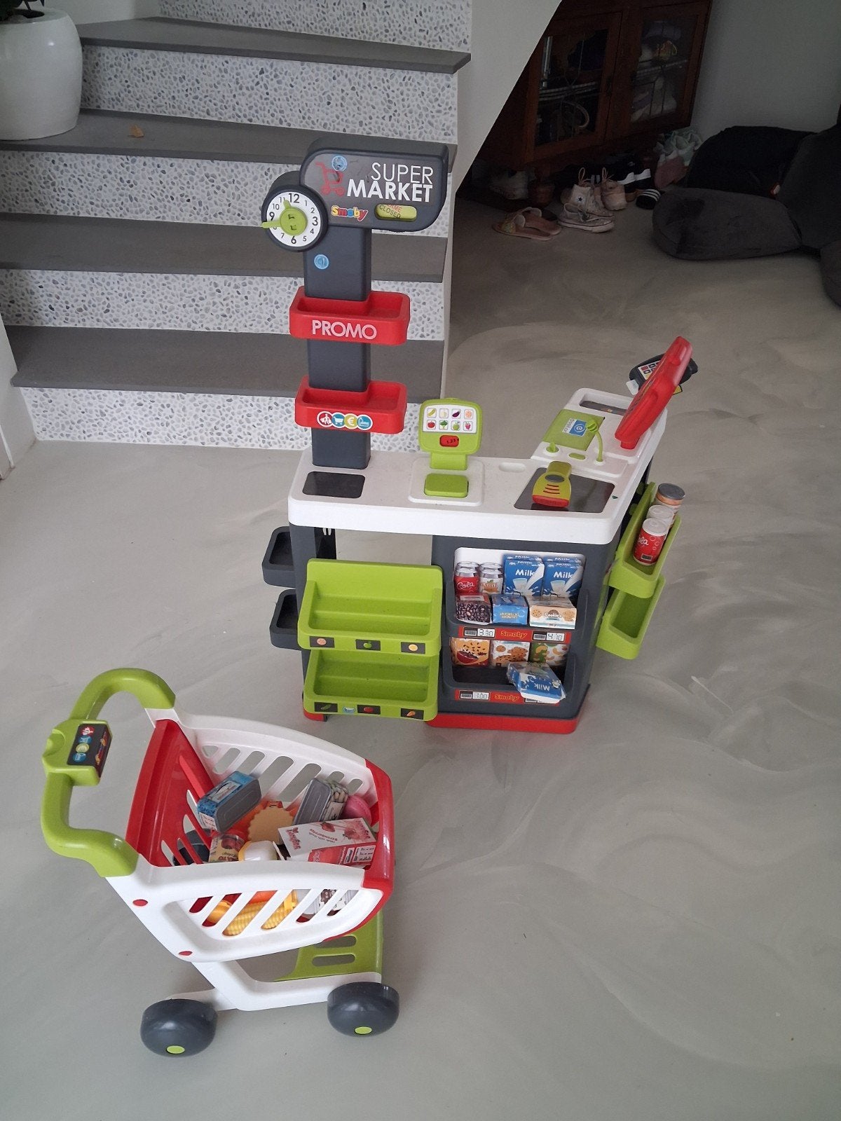 speelgoed winkel Speelset met Winkelwagen en Accessoires, Ophalen, Zo goed als nieuw, Jongen of Meisje