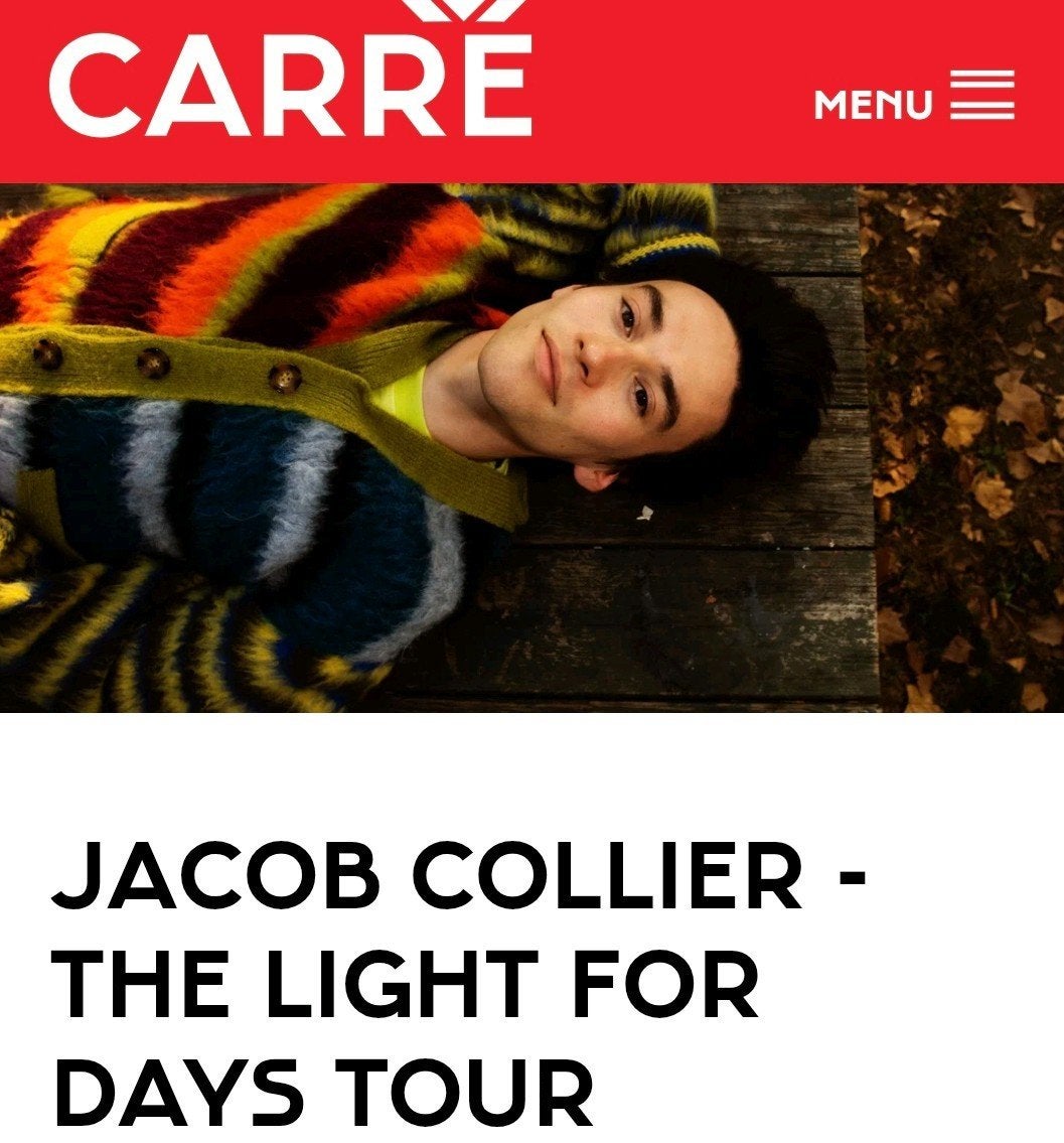 gezocht: 2 tickets jacob collier carré 15 sep, Twee personen, September