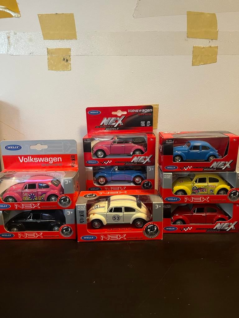 Welly NEX Volkswagen Kever Modelauto's - Diverse Kleuren, Overige merken, 1:50 of kleiner, Auto, Nieuw