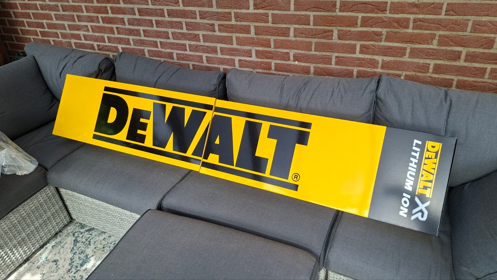 Dewalt groot reclame bord, Verzamelen, Merken en Reclamevoorwerpen, Zo goed als nieuw, Reclamebord, Ophalen