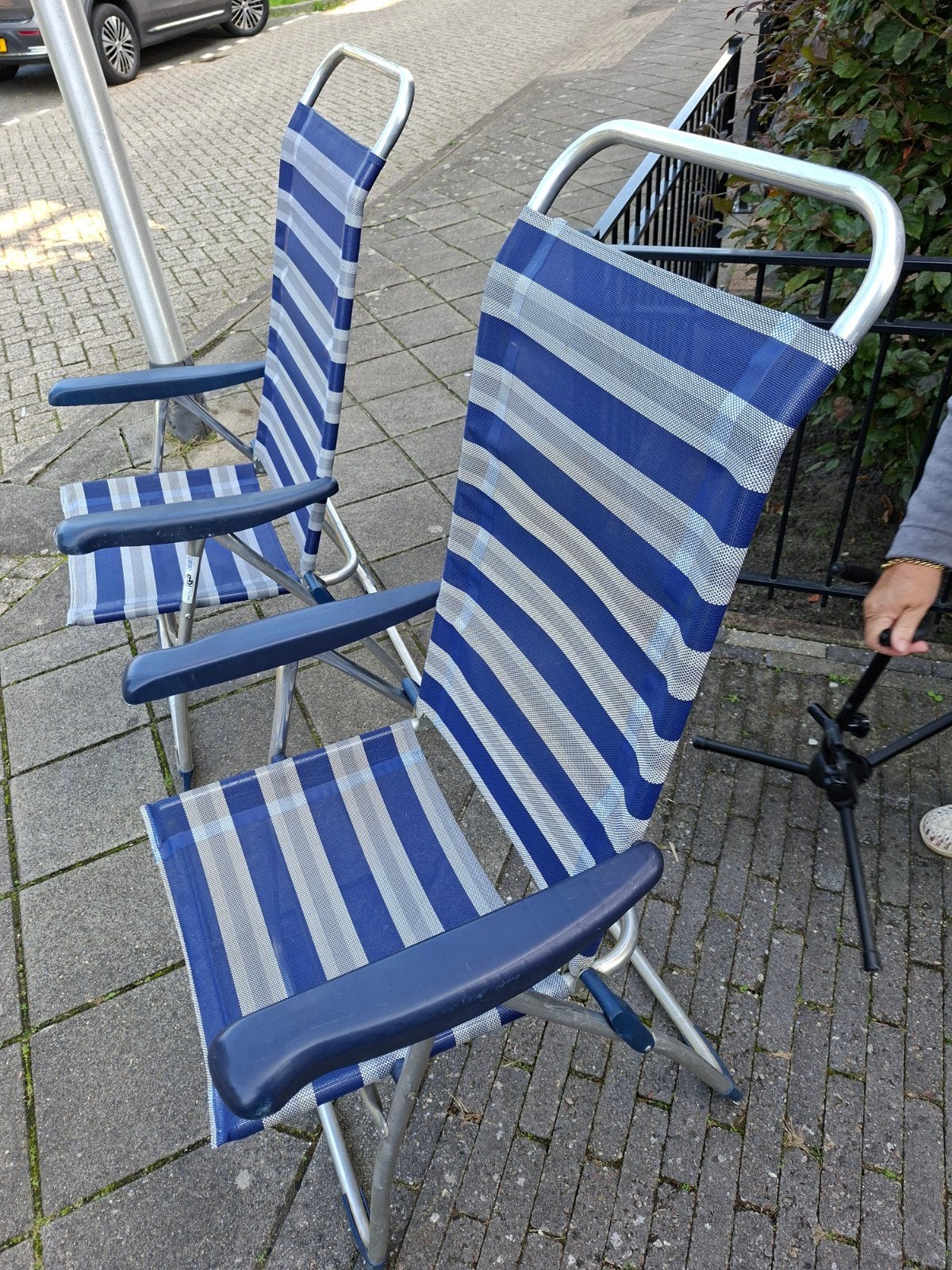 Verstelbare campingstoelen Crespo. Prijs per 2., Caravans en Kamperen, Ophalen, Gebruikt, Campingstoel