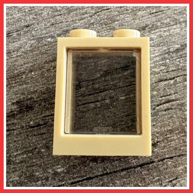 lego 1x2x2 raampjes met ruit   beige (16), Ophalen of Verzenden, Nieuw, MOC (eigen creatie), Lego