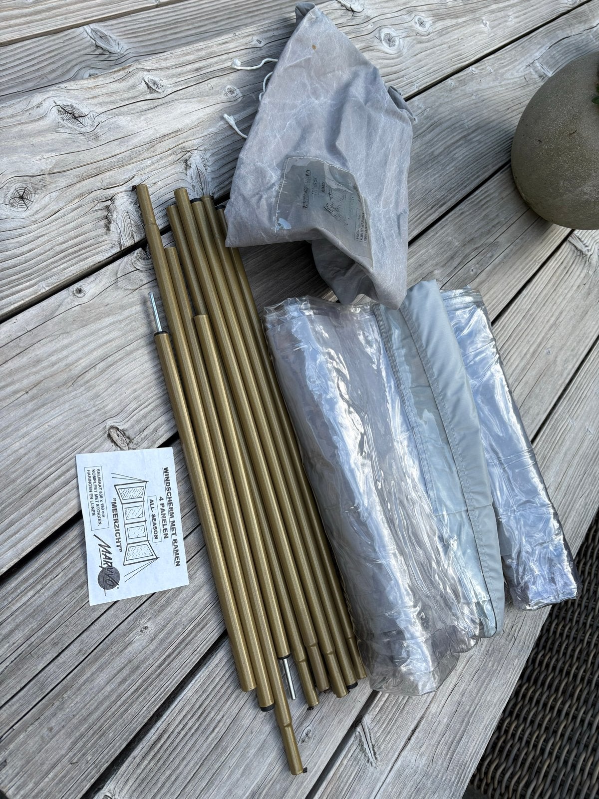 Windscherm met ramen, zo goed als nieuw, 530x150 cm, Ophalen of Verzenden, Zo goed als nieuw
