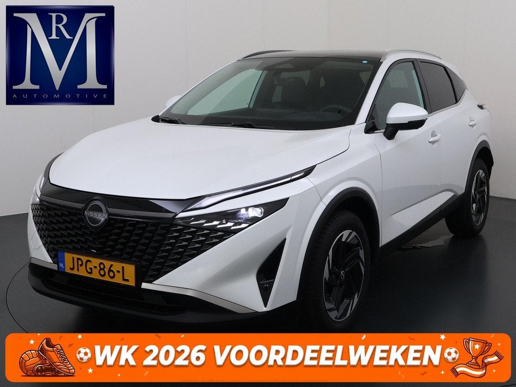 Nissan Qashqai 1.3 MHEV Xtronic N-Connecta VAN: 34.900,- VOO, 4 cilinders, Leder en Stof, Wit, 1365 kg