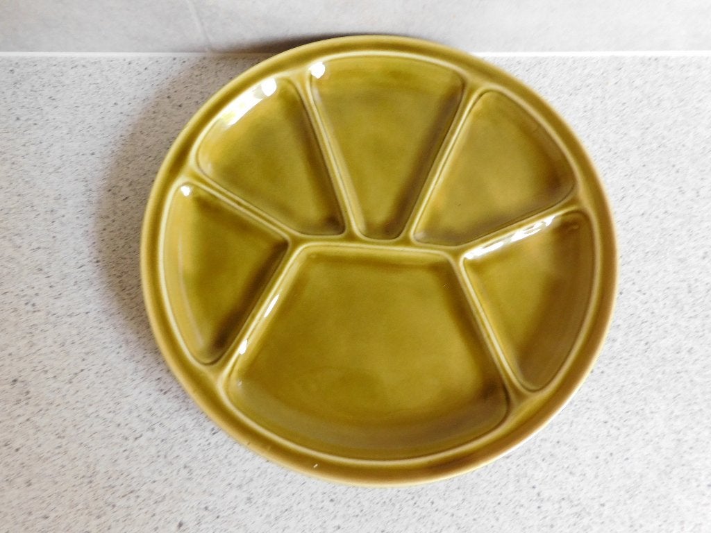 Bord 21 cm. Groen La Fondue Gien France, Overige merken, Keramiek, Ophalen of Verzenden, Zo goed als nieuw