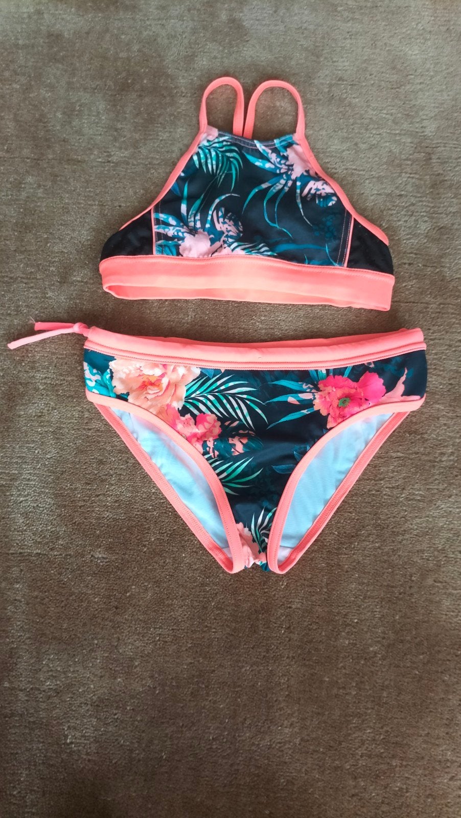 Bloemenprint Bikini Set Decathlon , maat 146, Overige kleuren, Ophalen of Verzenden, Bikini, Onbekend