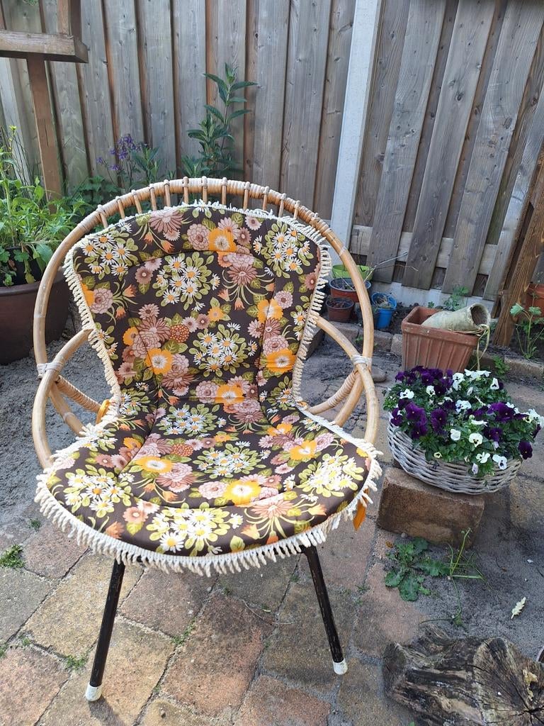 Rotan stoeltje, jaren 60/ 70., Verzamelen, Retro, Ophalen, Huis en Inrichting