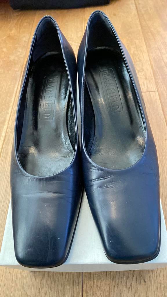 Vintage pumps instapschoenen dames Manfield 39,5 /40 zwart, Ophalen of Verzenden, Zo goed als nieuw, Zwart