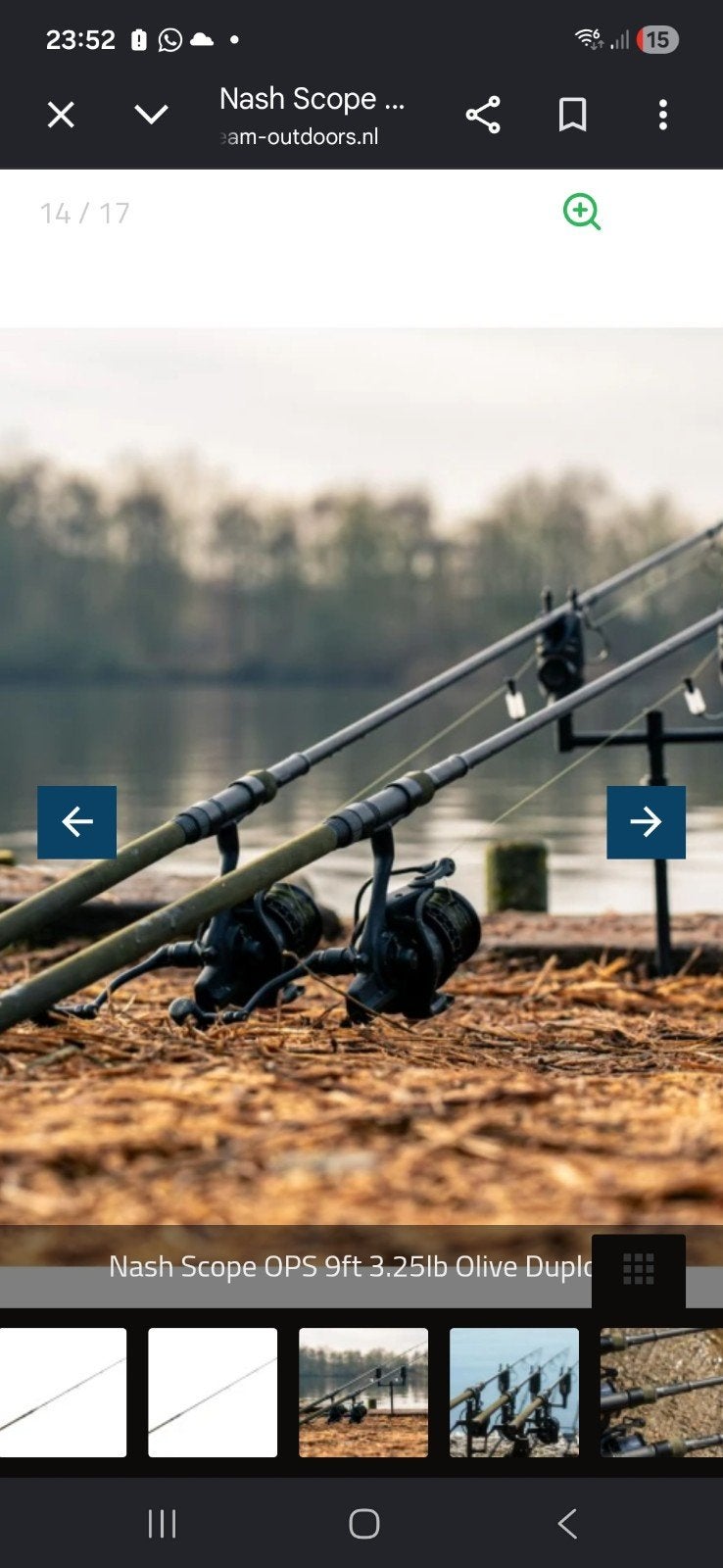 Gezocht nash scope olive green, Watersport en Boten, Ophalen of Verzenden, Zo goed als nieuw, Werphengel