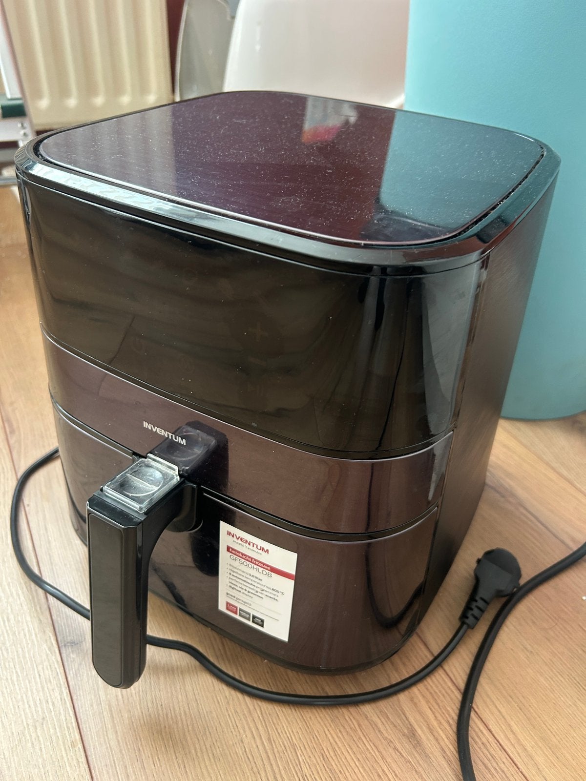 Inventum Airfryer GF500HLDB 5 Liter | 8 Programma's, Ophalen of Verzenden, Gebruikt, Airfryer XL