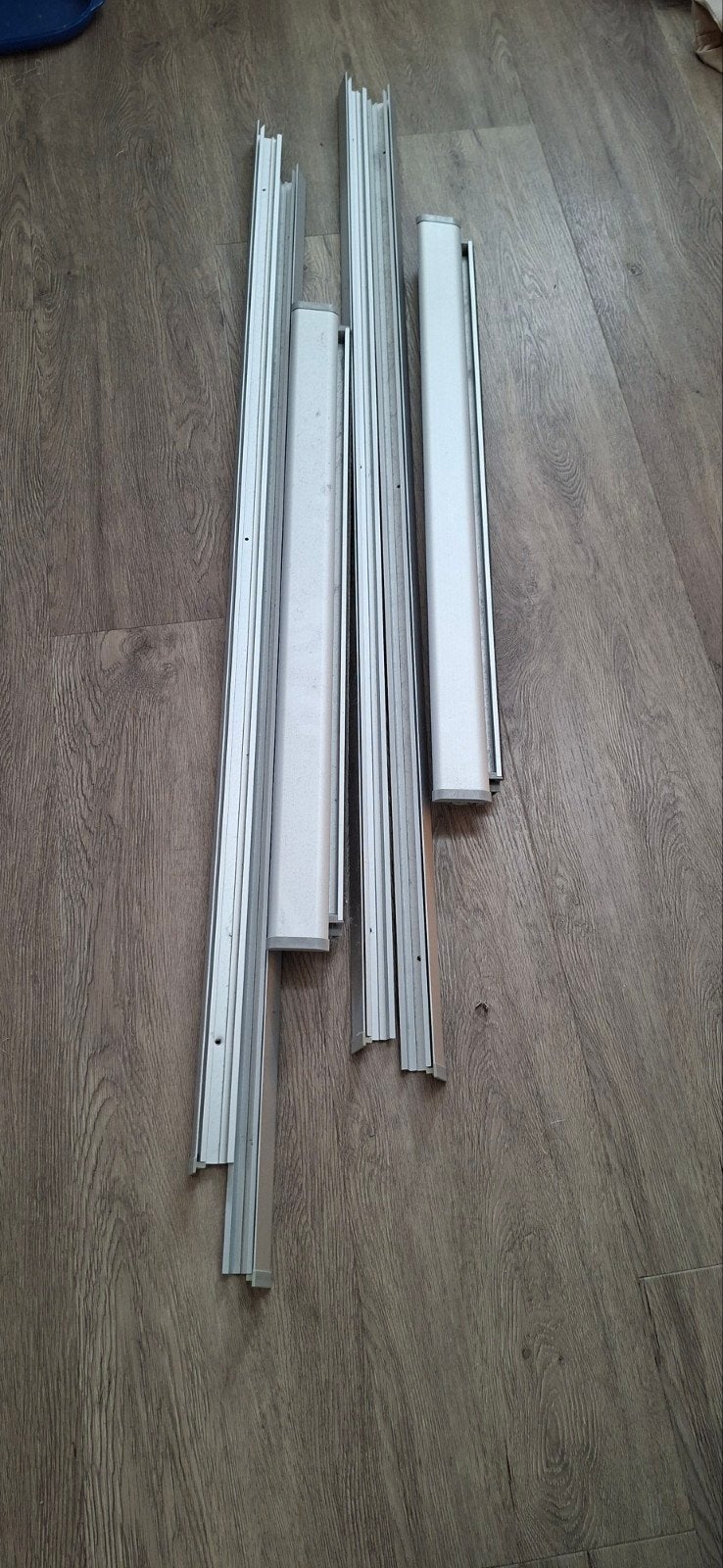 Rolgordijn grijs met aluminium rails, Huis en Inrichting, Ophalen, Gebruikt, Overige merken, Rolgordijn
