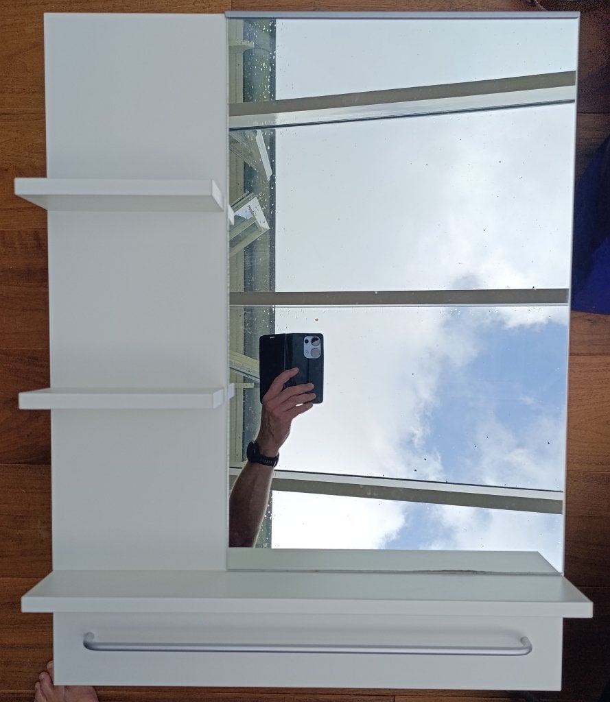IKEA LILLÅNGEN spiegel met open planken, Ophalen, Zo goed als nieuw, Minder dan 100 cm, Rechthoekig