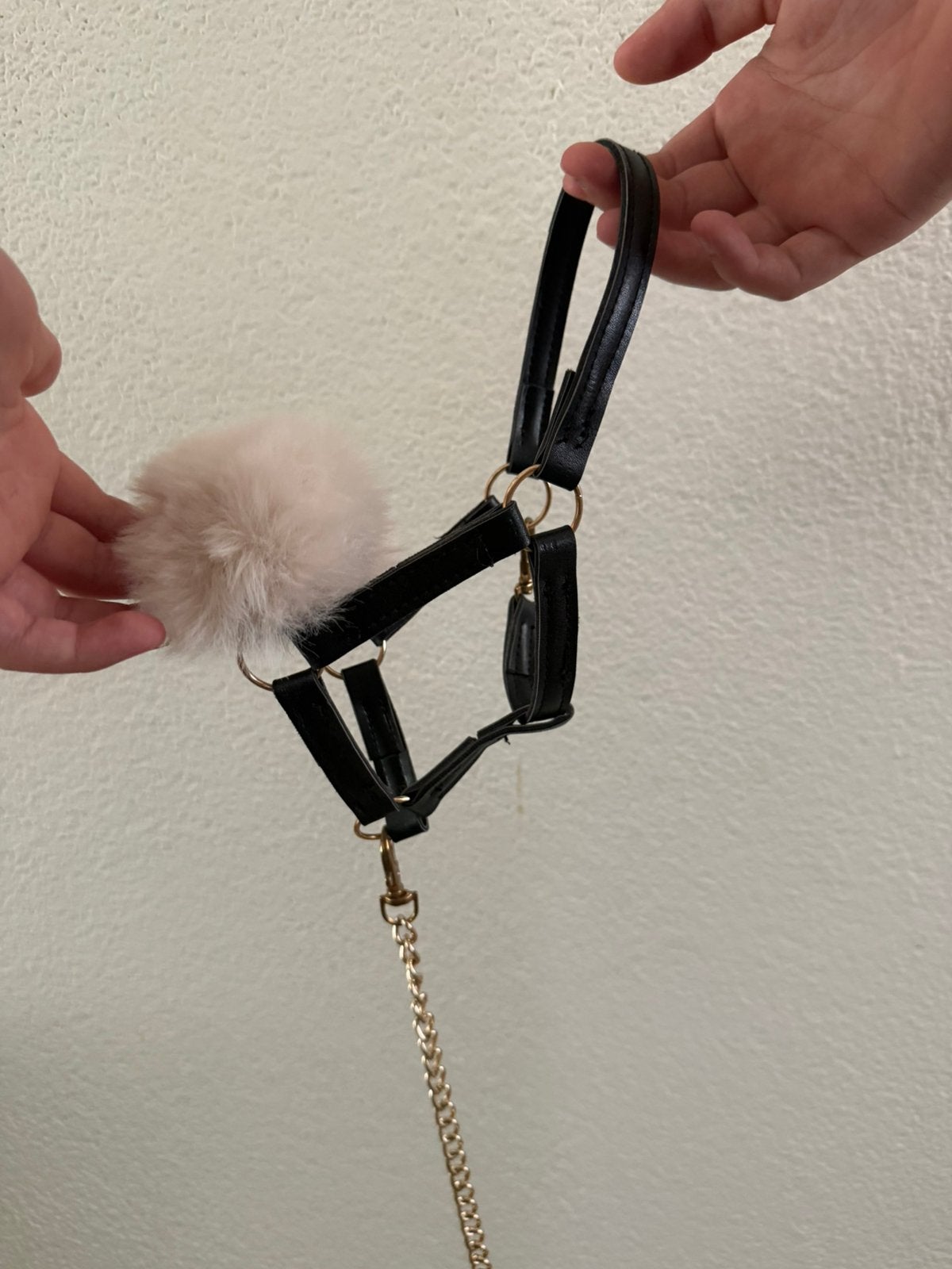 Halster met bontje voor hobbyhorse, Ophalen of Verzenden