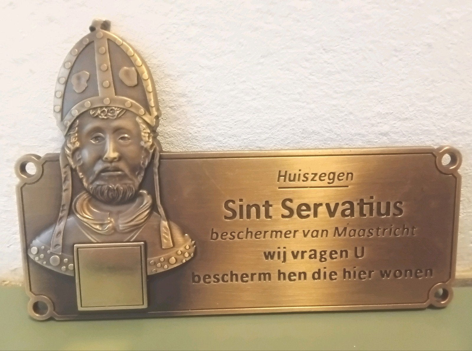 Sint Servatius  Beschermer van Maastricht Huiszegen plaqette, Ophalen of Verzenden, Zo goed als nieuw