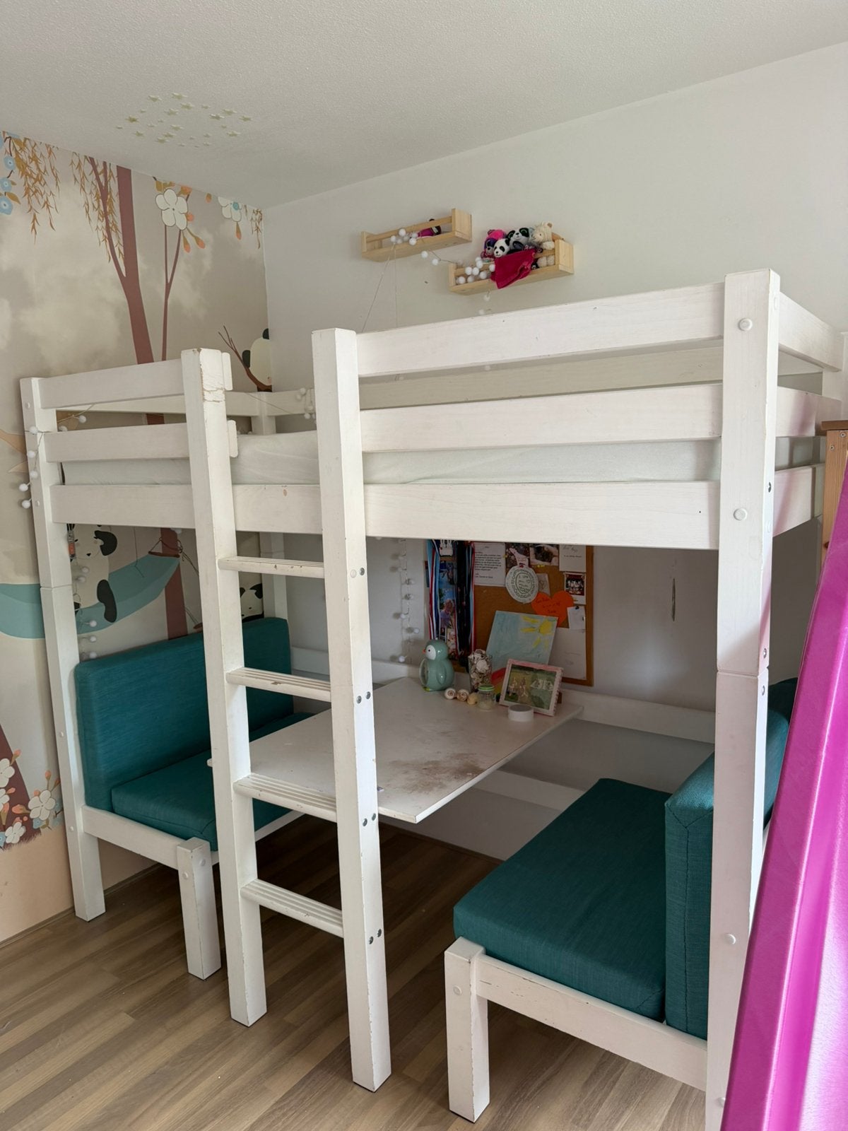 Hoogslaper met zitje of als bed te gebruiken, Kinderen en Baby's, Kinderkamer | Stapelbedden en Hoogslapers, Ophalen, Zo goed als nieuw