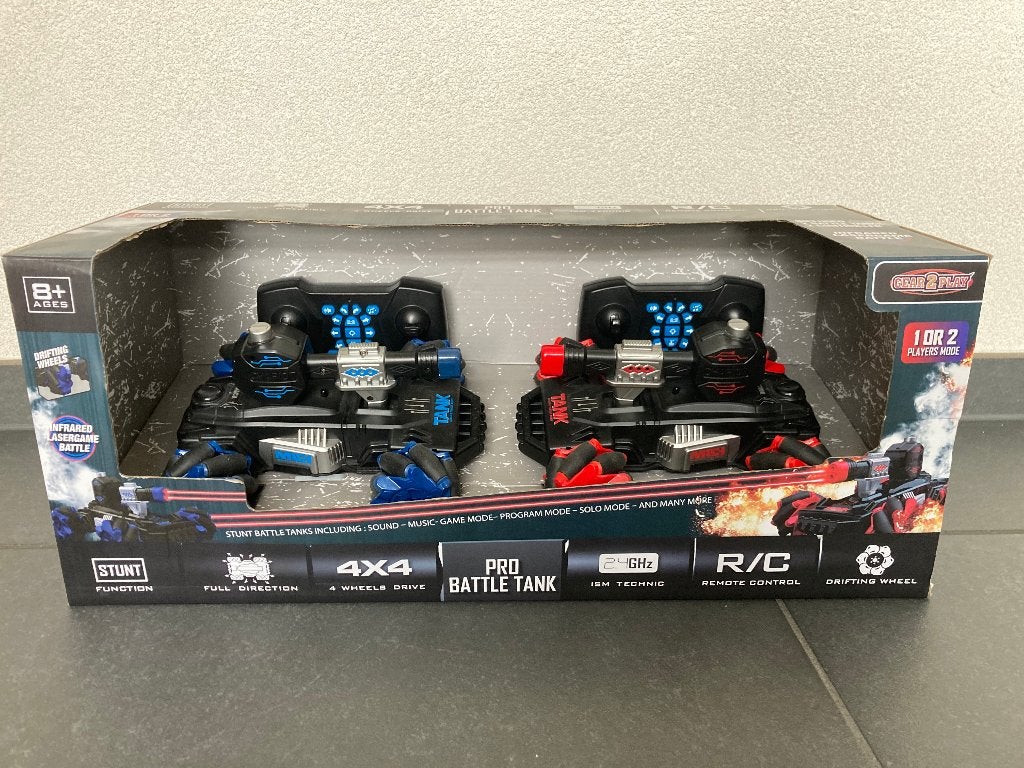 Gear2Play RC Pro Battle Tank Laser Game Set, Ophalen of Verzenden, Gebruikt, Afstandsbediening