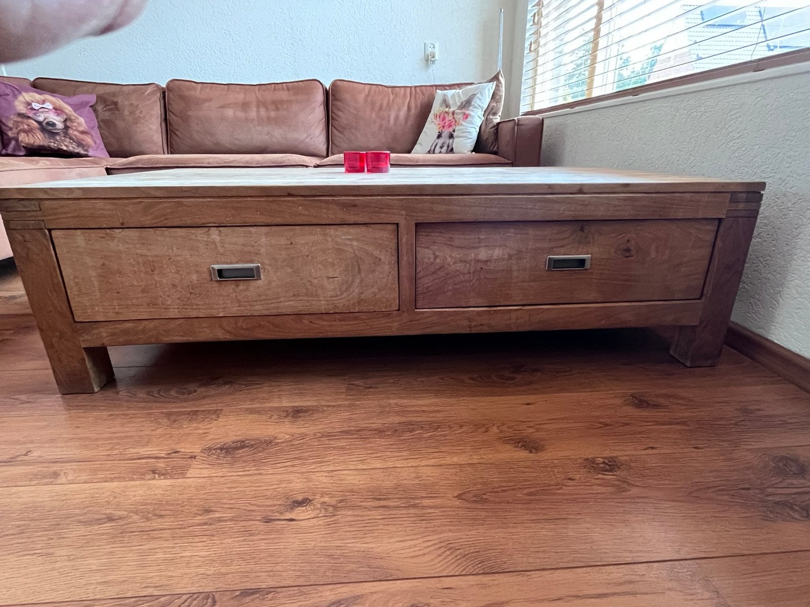oersterke teakhouten salontafel, Ophalen