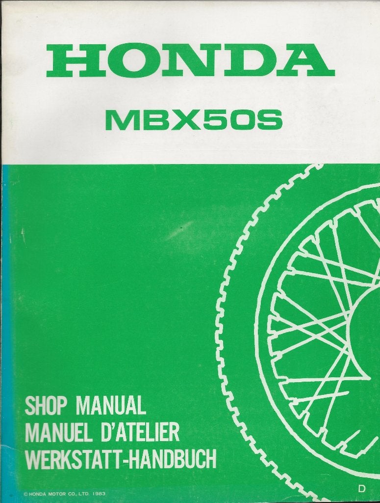 Honda MBX50 S shop manual (2626z) bromfiets, Ophalen of Verzenden, Zo goed als nieuw