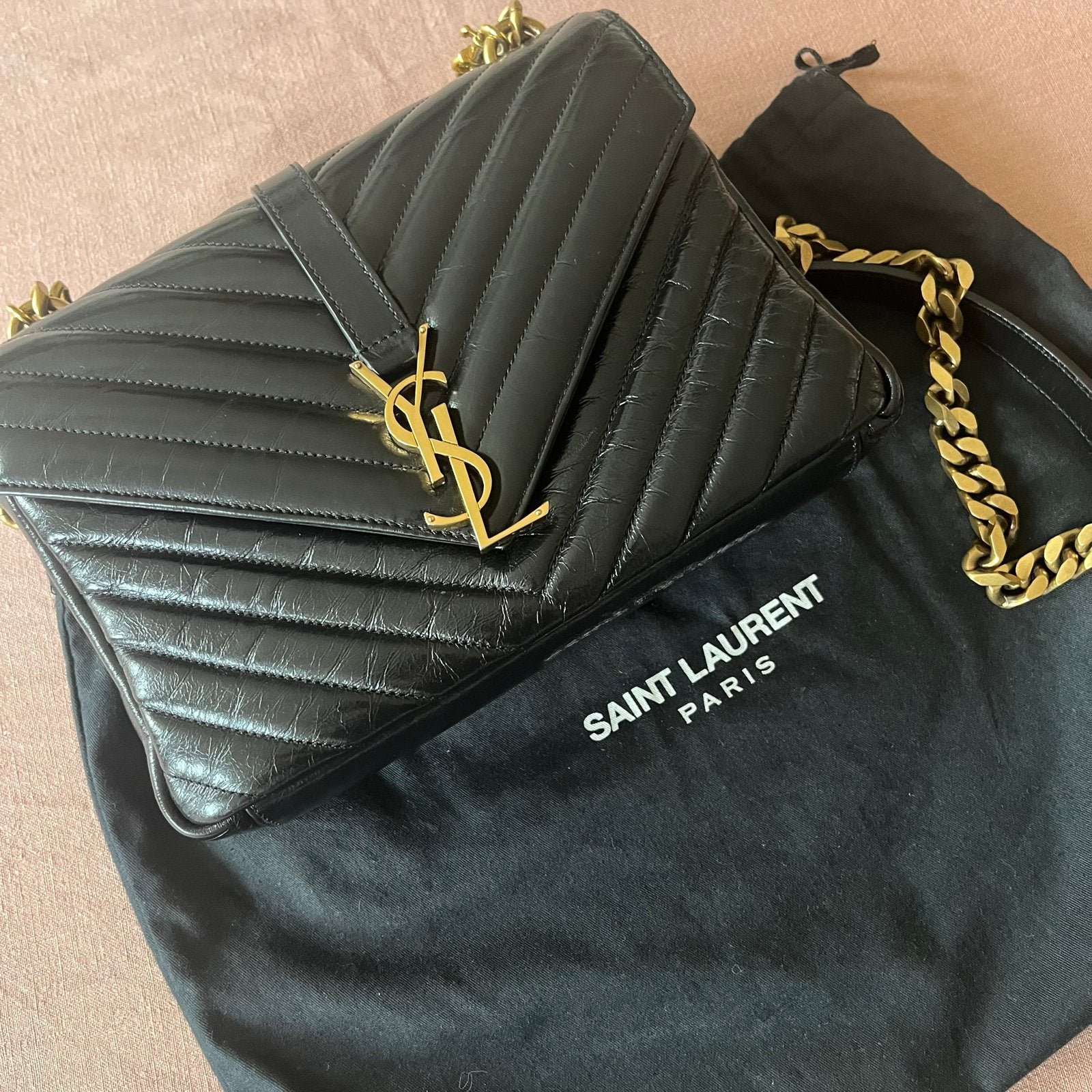 YSL Leren Tas - Perfecte Staat met Certificaten, Sieraden, Tassen en Uiterlijk, Tassen | Damestassen, Ophalen of Verzenden, Zo goed als nieuw