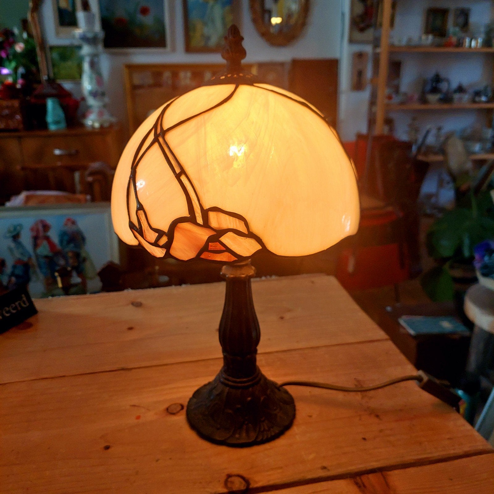 Lucky Vintage hoogwaardige Vintage lamp Tiffany stijl, Vintage, ., Ophalen of Verzenden, Zo goed als nieuw