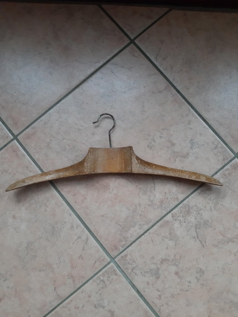 Brocante, antieke oude houten kleren hanger, klerenhanger, Ophalen of Verzenden