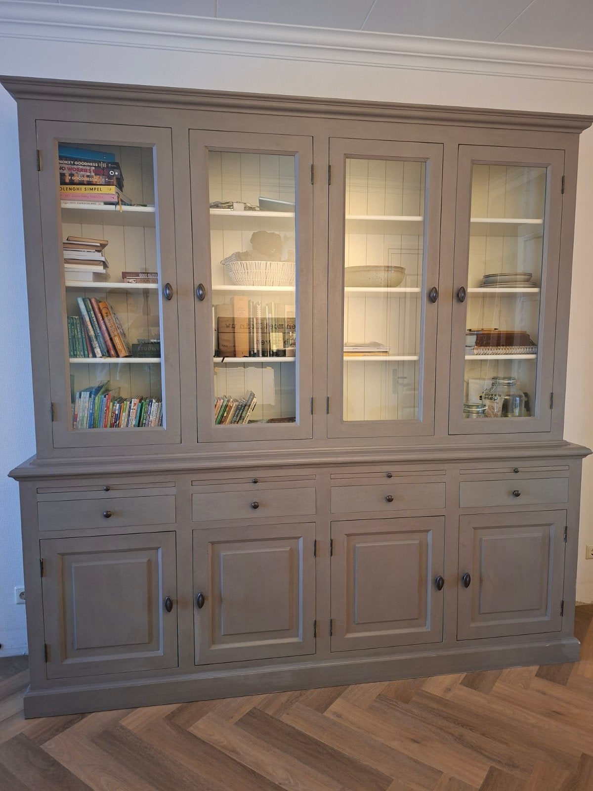 Buffetkast / Boekenkast - 230x230 cm, Huis en Inrichting, Ophalen, Gebruikt, 200 cm of meer, Met lade(s)