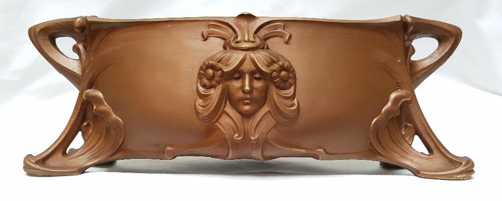 Bronzen Art Nouveau jardiniere., Ophalen of Verzenden, Brons