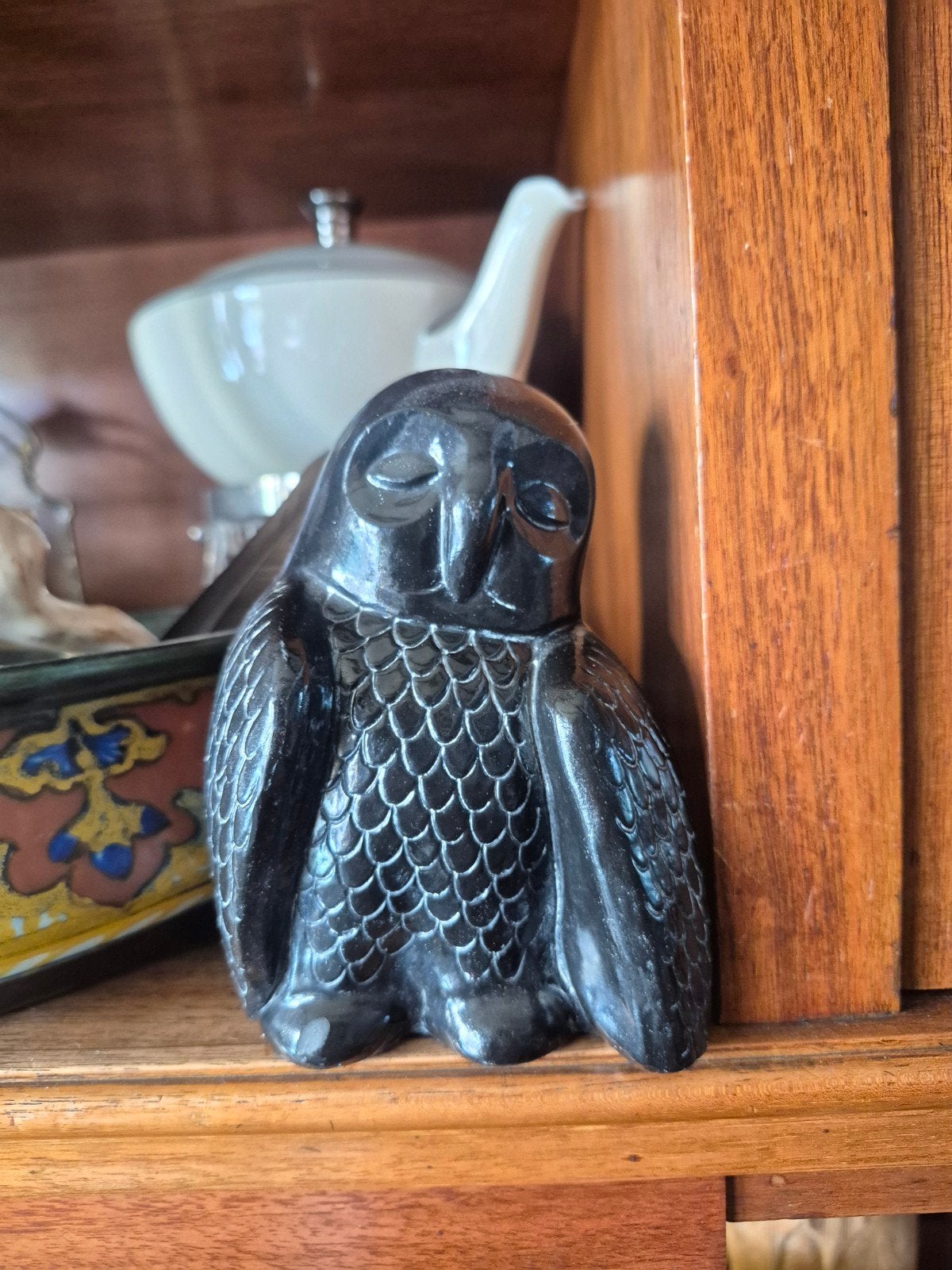 Zwarte Art Deco Uil van Aardvark Canada, Verzamelen, Beelden en Beeldjes, Ophalen of Verzenden