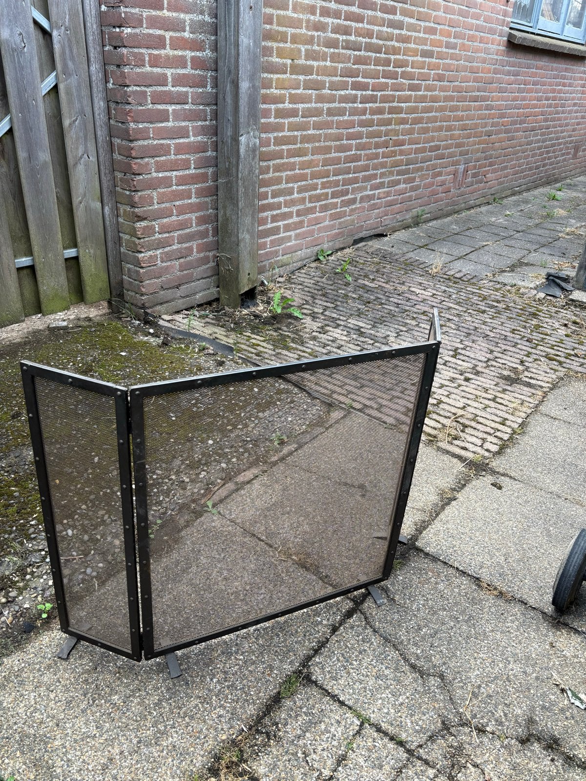 Zwart metalen haardscherm, Ophalen, Gebruikt, Zwart, Metaal